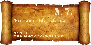 Meissner Tétény névjegykártya